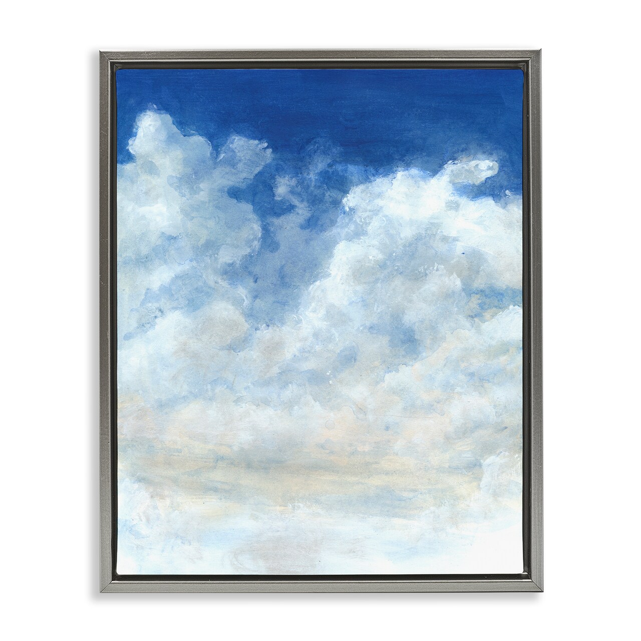 Stupell Industries Full Clouds in Blue Sky Framed Floater Canvas Wall Art Design by Grace Popp